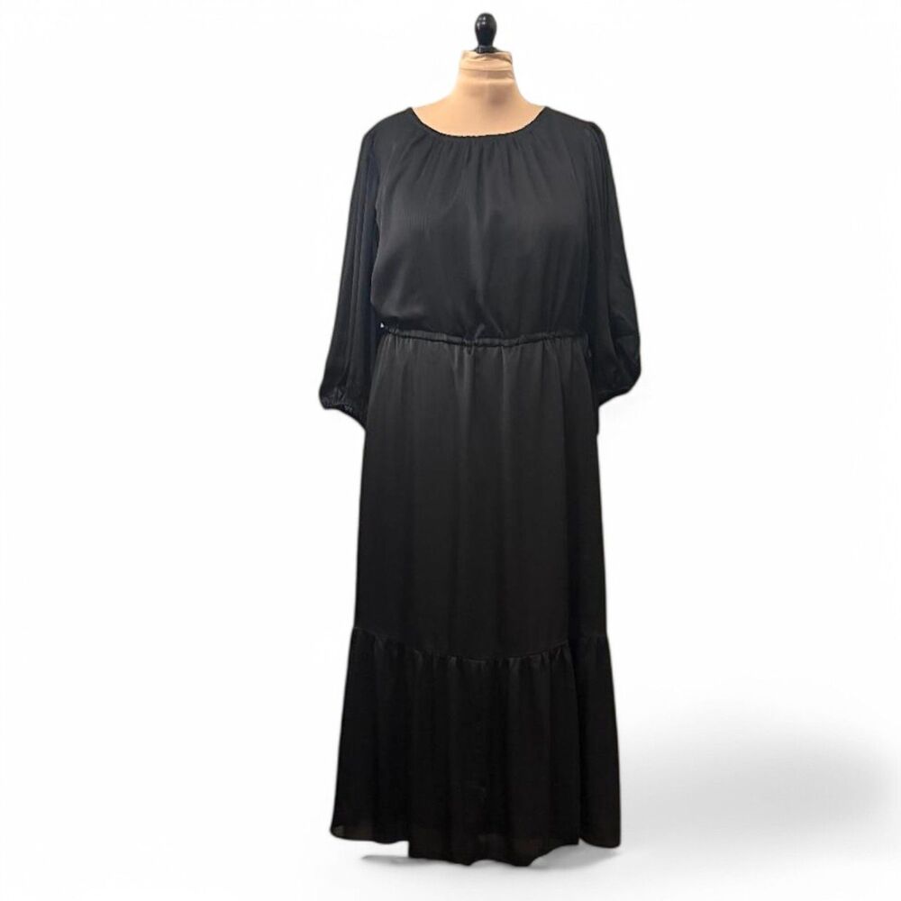 Sugarlips Black Midi Dress with Long Sleeves
